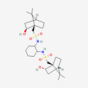 molecular formula C26H46N2O6S2 B8132132 N,N'-(1S,2S)-1,2-Cyclohexanediylbis[2-hydroxy-7,7-dimethyl-(1R,1'R,2S,2'S,4S,4'S)-bicyclo[2.2.1]heptane-1-methanesulfonamide] 