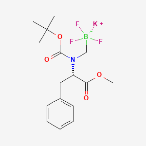 molecular formula C16H22BF3KNO4 B8132135 Potassium (s)-((tert-butoxycarbonyl(1-methoxy-1-oxo-3-phenylpropan-2-yl)amino)methyl)trifluoroborate 