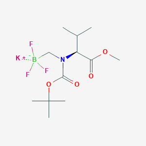 molecular formula C12H22BF3KNO4 B8132142 Potassium (s)-((tert-butoxycarbonyl(1-methoxy-3-methyl-1-oxobutan-2-yl)amino)methyl)trifluoroborate 
