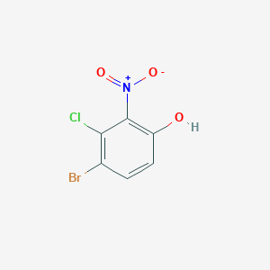 molecular formula C6H3BrClNO3 B8132156 4-Bromo-3-chloro-2-nitro-phenol 