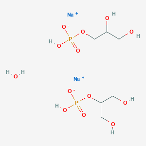 molecular formula C6H18Na2O13P2 B8132203 Disodium mono(1,3-dihydroxypropan-2-yl phosphate) mono(2,3-dihydroxypropyl phosphate) hydrate 