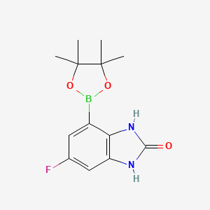 molecular formula C13H16BFN2O3 B8132205 6-Fluoro-4-(4,4,5,5-tetramethyl-[1,3,2]dioxaborolan-2-yl)-1,3-dihydro-benzoimidazol-2-one 