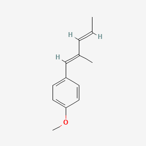 molecular formula C13H16O B8132232 1-Methoxy-4-((1e,3e)-2-methylpenta-1,3-dien-1-yl)benzene 