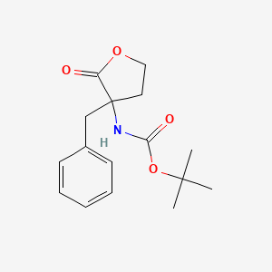 molecular formula C16H21NO4 B8132318 Tert-butyl (3-benzyl-2-oxotetrahydrofuran-3-yl)carbamate 