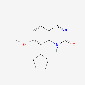 molecular formula C15H18N2O2 B8132327 8-cyclopentyl-7-methoxy-5-methylquinazolin-2(1H)-one 