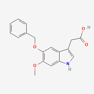 molecular formula C18H17NO4 B8132344 2-(5-(benzyloxy)-6-methoxy-1H-indol-3-yl)acetic acid 