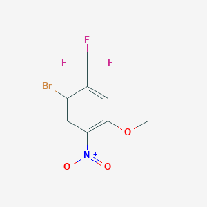 molecular formula C8H5BrF3NO3 B8132393 1-Bromo-4-methoxy-5-nitro-2-trifluoromethyl-benzene 