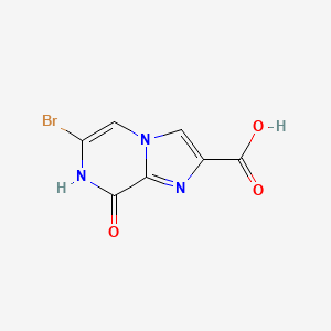 molecular formula C7H4BrN3O3 B8132449 6-Bromo-8-hydroxy-imidazo[1,2-a]pyrazine-2-carboxylic acid 