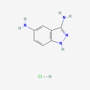molecular formula C7H9ClN4 B8132469 1H-Indazole-3,5-diamine hydrochloride 
