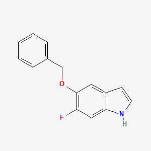 molecular formula C15H12FNO B8132487 5-(Benzyloxy)-6-fluoro-1H-indole 