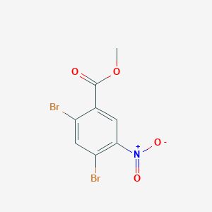 molecular formula C8H5Br2NO4 B8132492 2,4-Dibromo-5-nitro-benzoic acid methyl ester 