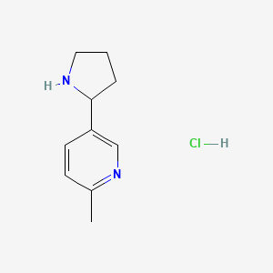 molecular formula C10H15ClN2 B8132500 2-Methyl-5-(pyrrolidin-2-yl)pyridine HCl 