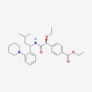 molecular formula C29H40N2O4 B8132509 ethyl 4-[(1S)-1-ethoxy-2-[[3-methyl-1-(2-piperidin-1-ylphenyl)butyl]amino]-2-oxoethyl]benzoate 