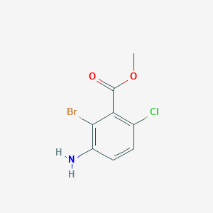 molecular formula C8H7BrClNO2 B8132530 3-Amino-2-bromo-6-chloro-benzoic acid methyl ester 