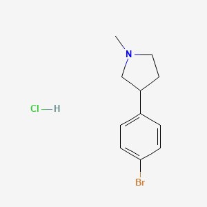 molecular formula C11H15BrClN B8132536 3-(4-Bromophenyl)-1-methylpyrrolidine hydrochloride 
