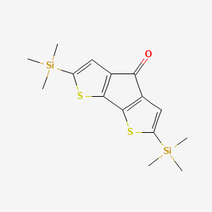 molecular formula C15H20OS2Si2 B8132573 2,6-Bis(trimethylsilyl)-4H-cyclopenta[1,2-b:5,4-b']dithiophen-4-one 