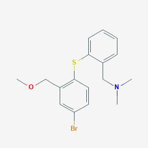 molecular formula C17H20BrNOS B8132598 1-(2-((4-Bromo-2-(methoxymethyl)phenyl)thio)phenyl)-N,N-dimethylmethanamine 