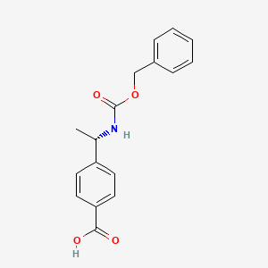 molecular formula C17H17NO4 B8132599 4-[(1S)-1-[[(Benzyloxy)carbonyl]amino]ethyl]benzoic acid 