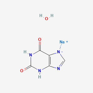 molecular formula C5H5N4NaO3 B8132622 sodium;3H-purin-7-ide-2,6-dione;hydrate 