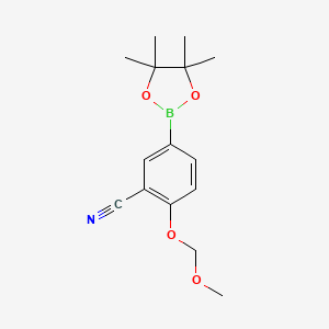 molecular formula C15H20BNO4 B8132627 2-Methoxymethoxy-5-(4,4,5,5-tetramethyl-[1,3,2]dioxaborolan-2-yl)-benzonitrile 