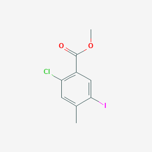 molecular formula C9H8ClIO2 B8132633 2-Chloro-5-iodo-4-methyl-benzoic acid methyl ester 