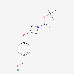 molecular formula C15H21NO4 B8132731 tert-Butyl 3-(4-(hydroxymethyl)phenoxy)azetidine-1-carboxylate 