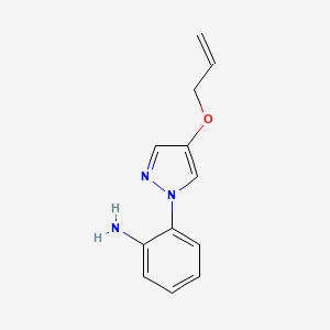 molecular formula C12H13N3O B8132738 2-(4-Allyloxypyrazol-1-yl)-phenylamine 