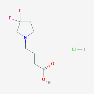 molecular formula C8H14ClF2NO2 B8132747 4-(3,3-Difluoropyrrolidin-1-yl)butanoic acid hydrochloride 
