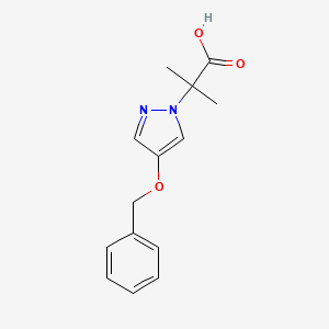 molecular formula C14H16N2O3 B8132754 2-(4-Benzyloxypyrazol-1-yl)-2-methyl-propionic acid 