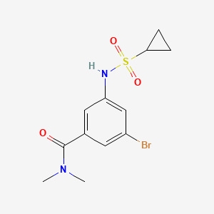 molecular formula C12H15BrN2O3S B8132771 3-Bromo-5-(cyclopropanesulfonamido)-N,N-dimethylbenzamide 