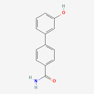 molecular formula C13H11NO2 B8132774 3'-Hydroxy-[1,1'-biphenyl]-4-carboxamide 