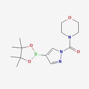 molecular formula C14H22BN3O4 B8132803 Morpholin-4-yl-[4-(4,4,5,5-tetramethyl-[1,3,2]dioxaborolan-2-yl)-pyrazol-1-yl]-methanone 