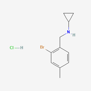 molecular formula C11H15BrClN B8132811 (2-Bromo-4-methylbenzyl)-cyclopropylamine hydrochloride 