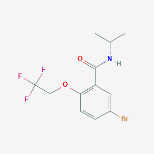 molecular formula C12H13BrF3NO2 B8132845 5-Bromo-N-isopropyl-2-(2,2,2-trifluoroethoxy)benzamide 