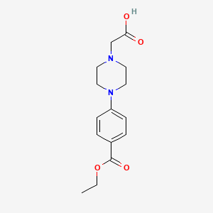 molecular formula C15H20N2O4 B8132857 4-(4-Carboxymethylpiperazin-1-yl)-benzoic acid ethyl ester 