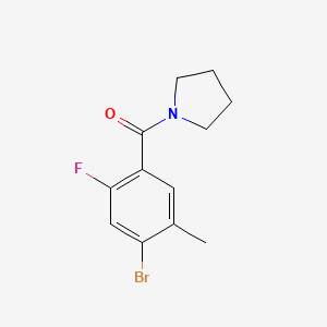 molecular formula C12H13BrFNO B8132864 (4-Bromo-2-fluoro-5-methylphenyl)(pyrrolidin-1-yl)methanone 