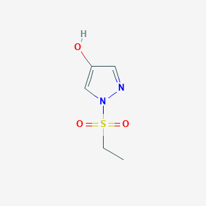 molecular formula C5H8N2O3S B8132871 1-Ethanesulfonyl-1H-pyrazol-4-ol 