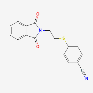 molecular formula C17H12N2O2S B8132873 4-{[2-(1,3-Dioxo-1,3-dihydro-2H-isoindol-2-yl)ethyl]sulfanyl}benzonitrile 