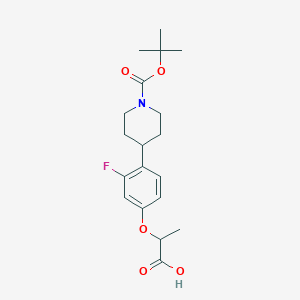 molecular formula C19H26FNO5 B8132894 2-(4-(1-(tert-Butoxycarbonyl)piperidin-4-yl)-3-fluorophenoxy)propanoic acid 