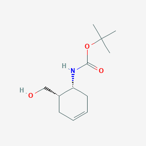 molecular formula C12H21NO3 B8132989 N-[6alpha-(Hydroxymethyl)-3-cyclohexene-1alpha-yl]carbamic acid tert-butyl ester 