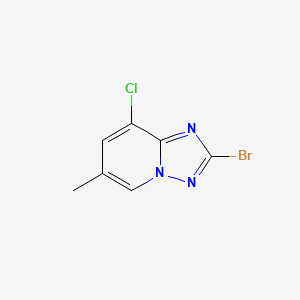 molecular formula C7H5BrClN3 B8132997 2-Bromo-8-chloro-6-methyl-[1,2,4]triazolo[1,5-a]pyridine 