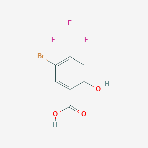 molecular formula C8H4BrF3O3 B8133007 5-Bromo-2-hydroxy-4-(trifluoromethyl)benzoic acid 