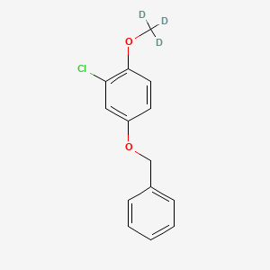 molecular formula C14H13ClO2 B8133019 2-Chloro-4-phenylmethoxy-1-(trideuteriomethoxy)benzene 