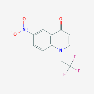 molecular formula C11H7F3N2O3 B8133028 6-Nitro-1-(2,2,2-trifluoroethyl)quinolin-4-one 