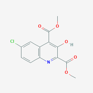 molecular formula C13H10ClNO5 B8133041 Dimethyl 6-chloro-3-hydroxyquinoline-2,4-dicarboxylate 