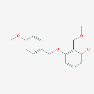 molecular formula C16H17BrO3 B8133044 1-Bromo-3-((4-methoxybenzyl)oxy)-2-(methoxymethyl)benzene 