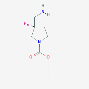 molecular formula C10H19FN2O2 B8133047 (S)-tert-Butyl 3-(aminomethyl)-3-fluoropyrrolidine-1-carboxylate 