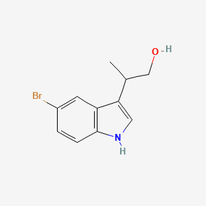 molecular formula C11H12BrNO B8133067 2-(5-bromo-1H-indol-3-yl)propan-1-ol 