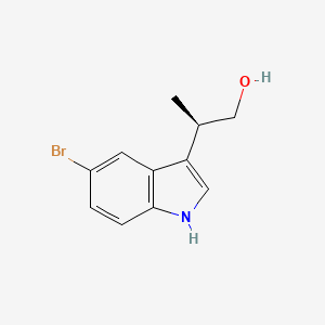 molecular formula C11H12BrNO B8133068 (R)-2-(5-Bromo-1H-indol-3-yl)propan-1-ol 