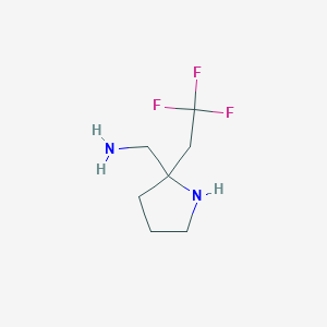 molecular formula C7H13F3N2 B8133073 [2-(2,2,2-Trifluoroethyl)pyrrolidin-2-yl]methanamine 